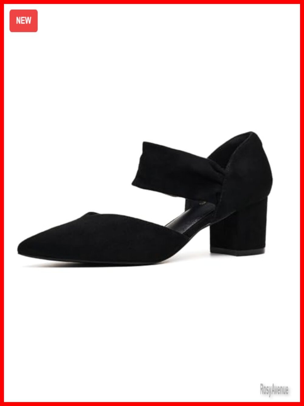 Women's Suede Closed Toe Low Chunky Heel Dress Pumps Formal Wedding Shoes